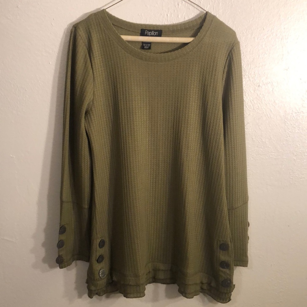 Papillon Long Sleeve Top With Ruffles